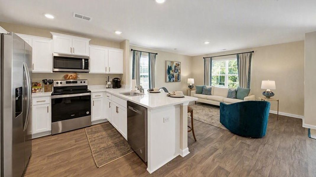 Furnished interior view inside a new home in Hunter's Branch Townhomes, Hopkins (Image 7).