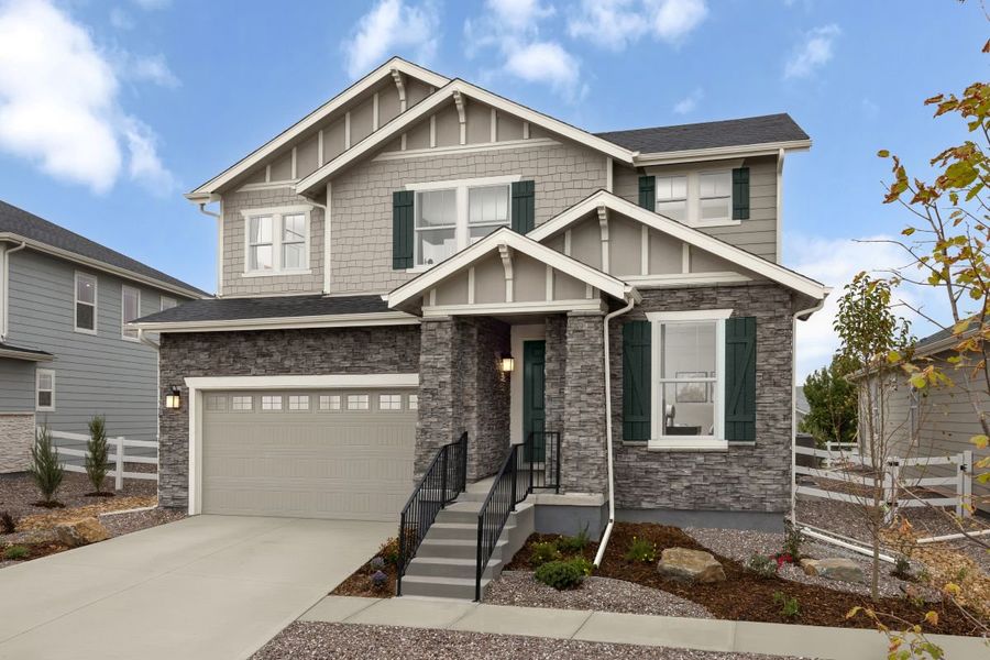 Representative exterior photo of a completed home built from the Plan 2651 Modeled by KB Home in Murphy Creek Reserve, Aurora, CO (Image 13).