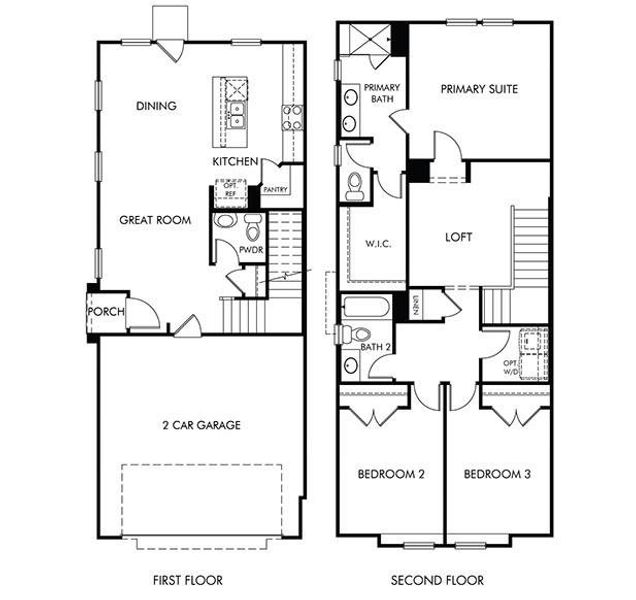 2D floor plan layout of this home in Parkway Commons - City Series, Missouri City, TX (Image 2). 2D floor plan layout of this home in Parkway Commons - City Series, Missouri City, TX (Image 2).