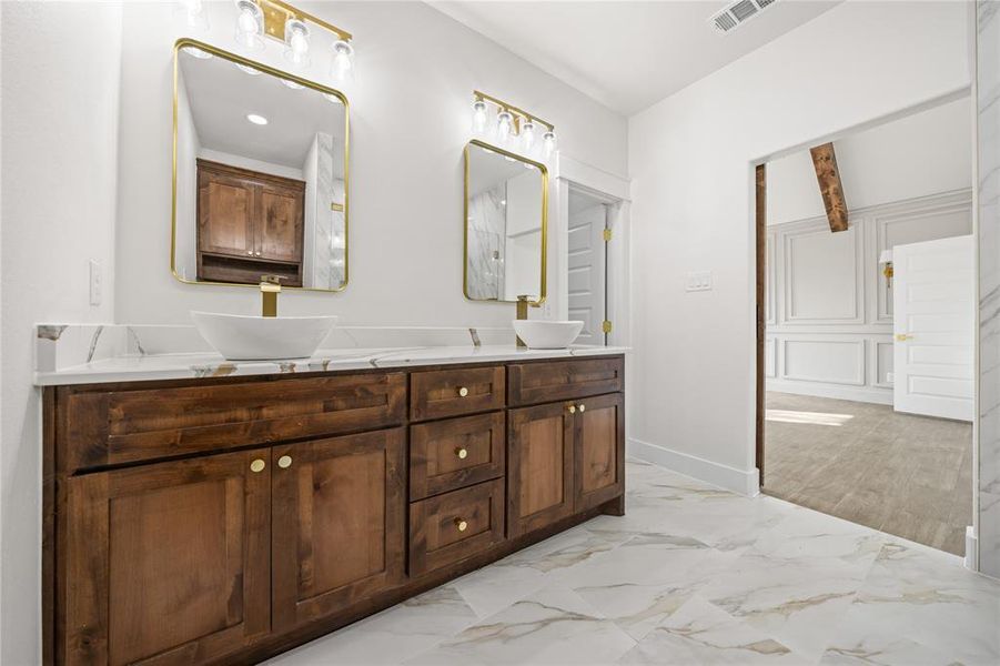 Bathroom with double vanity