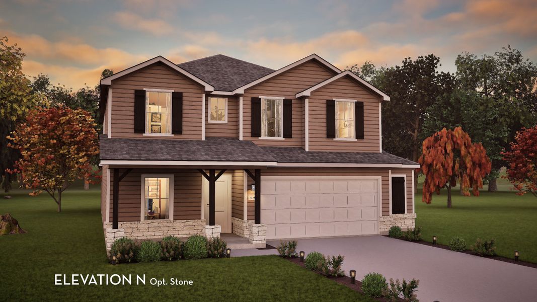 Representative exterior photo of a completed home built from the Concho by CastleRock Communities in Paramount, Kyle, TX (Image 20).