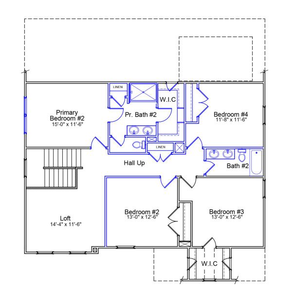 2D floor plan layout of this home in Cornerstone, Anderson, SC (Image 3).