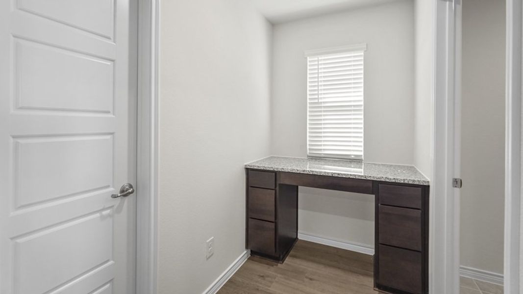 Representative furnished interior of a home built from the Wimberley by D.R. Horton in Elevon, Lavon (Image 9). Representative furnished interior of a home built from the Wimberley by D.R. Horton in Elevon, Lavon (Image 9).
