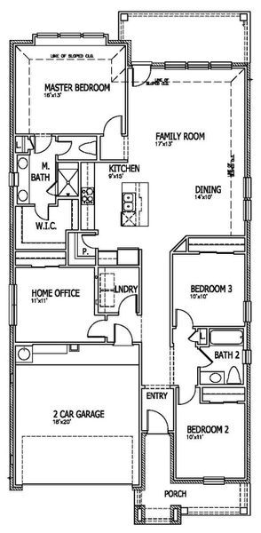 2D floor plan layout of this home in University Heights, Round Rock, TX (Image 3).