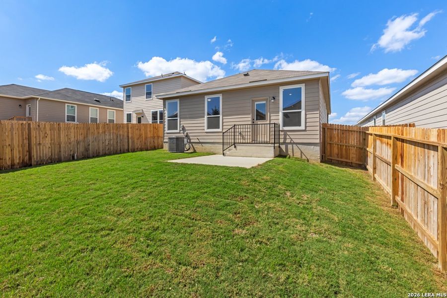 Exterior details and patio area of a home in Knox Ridge, Converse (Image 3).