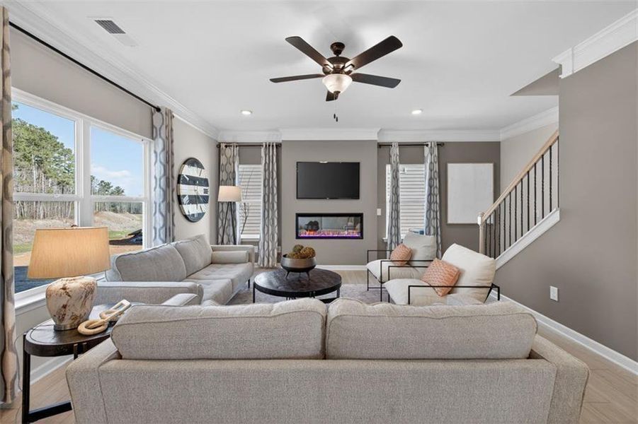 Furnished interior view inside a new home in Saddle Ridge, Calhoun (Image 12). Furnished interior view inside a new home in Saddle Ridge, Calhoun (Image 12).