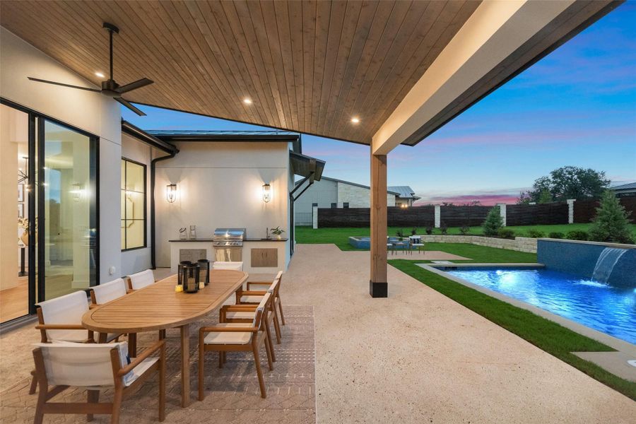 Oversized Outdoor Living with Built in Kitchen