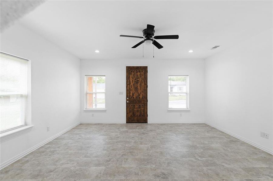 Spare room with ceiling fan and recessed lighting Spare room with ceiling fan and recessed lighting