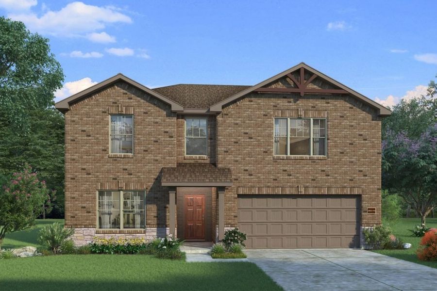 Representative exterior photo of a completed home built from the Trinity Grove Hemlock 2961 by Brohn Homes in Trinity Grove, Spring, TX (Image 9).