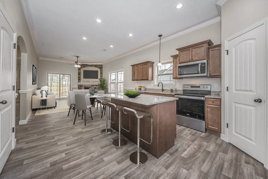 Representative furnished interior of a home built from the Inman by Enchanted Homes in Hampshire Heights, Moore (Image 5).