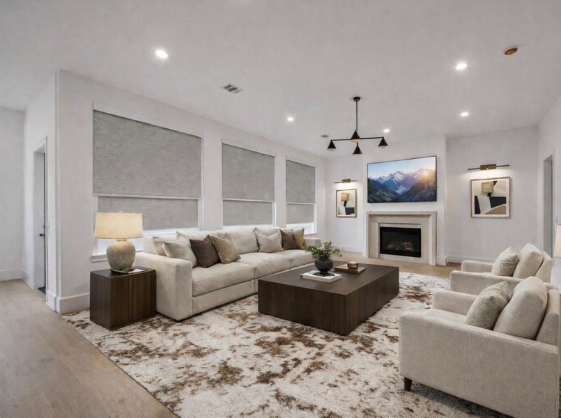 Virtually staged living room