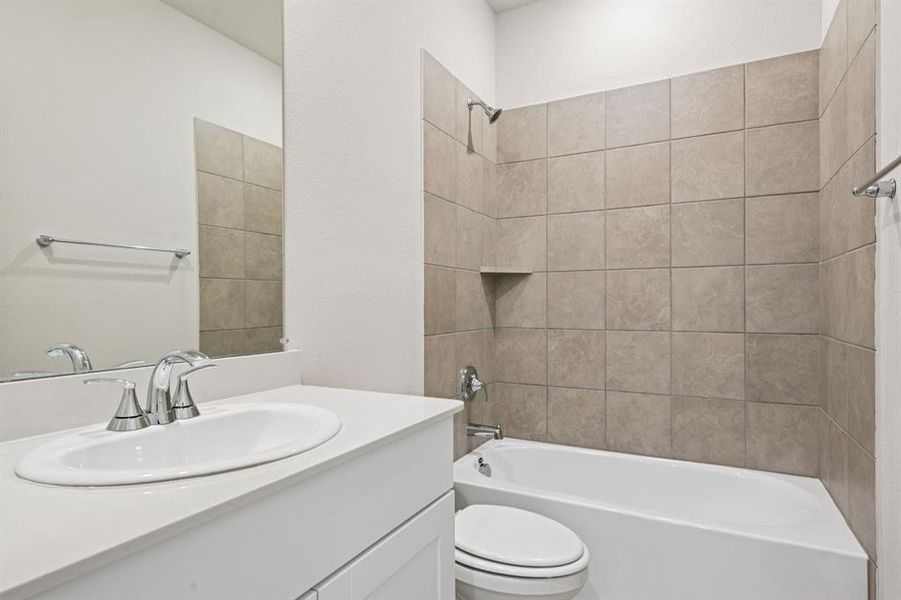 Furnished interior view inside a new home in Parks at Foster Crossing - Signature Series, Anna (Image 16).