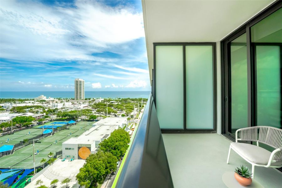 Exterior details and patio area of a home in 72 Park, Miami Beach (Image 26).