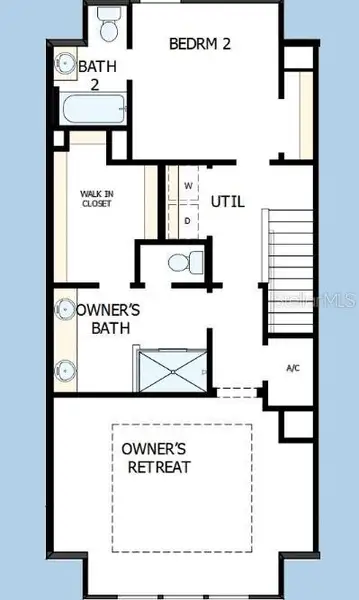 2D floor plan layout of this home in Apex at Seminole Heights, Tampa, FL (Image 3).