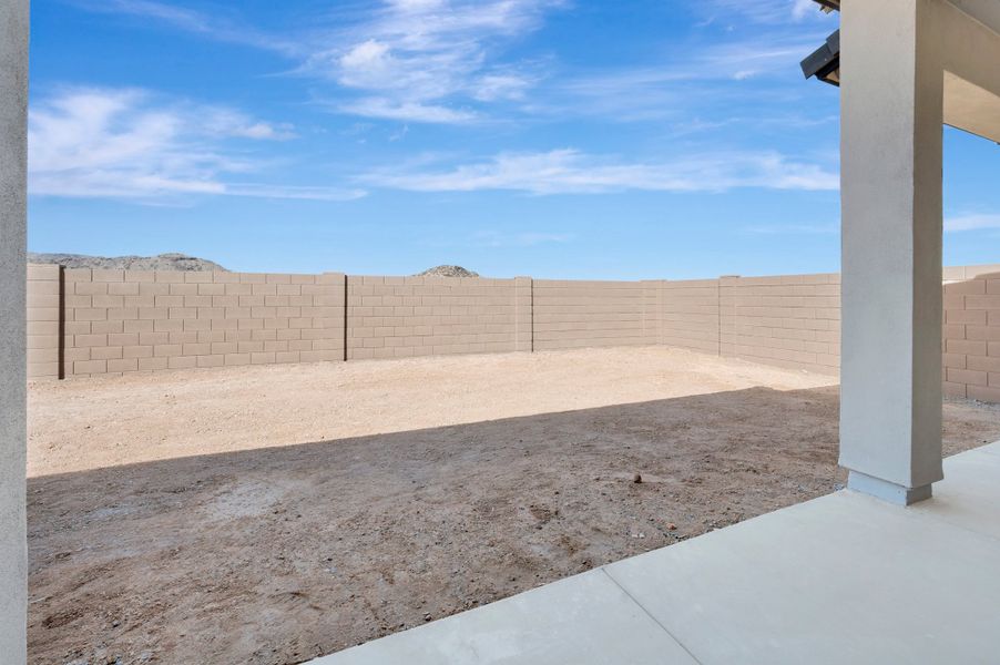 Exterior details and patio area of a home in Skyline at Verrado Regent Hills, Buckeye (Image 4).