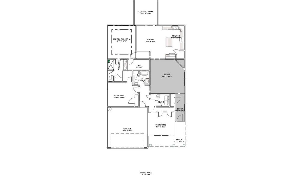 2D floor plan layout for the Fernwood by Enchanted Homes in Ballentine Ridge, Lyman, SC (Image 3).
