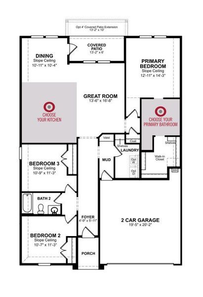 2D floor plan layout of this home in Comanche Ridge, San Antonio, TX (Image 3).
