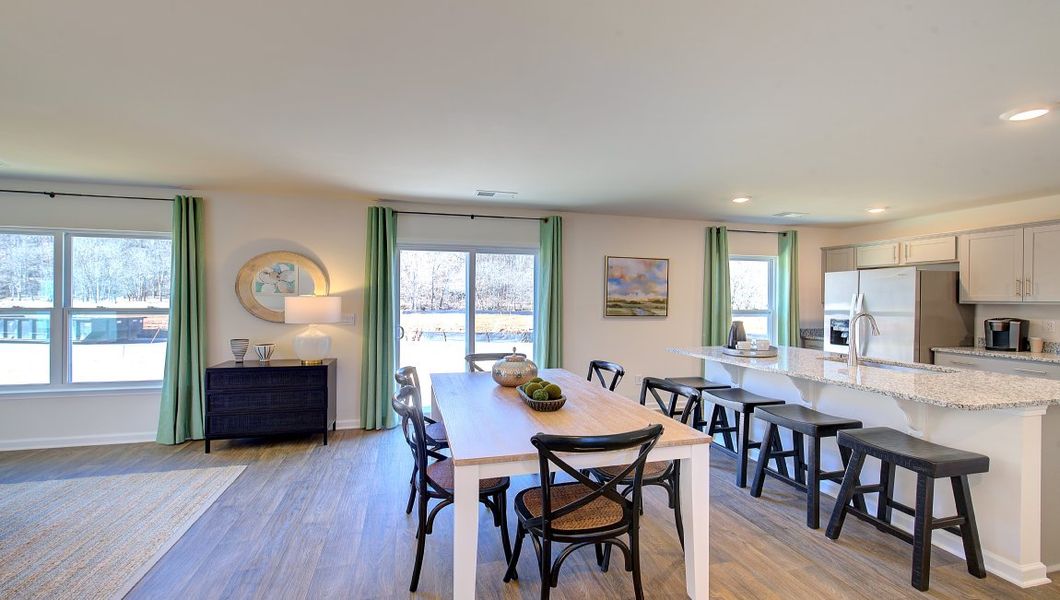 Furnished interior view inside a new home in Wildbrook Village, Waynesville (Image 8). Furnished interior view inside a new home in Wildbrook Village, Waynesville (Image 8).