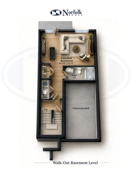 2D floor plan layout of this home in Bristol Ridge Townhomes, Ann Arbor, MI (Image 24).