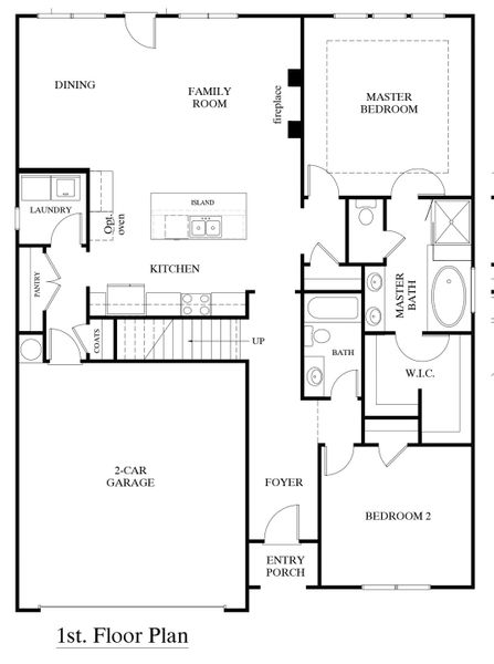 2D floor plan layout for the Danbury by Crawford Creek Communities in Red Bird Manor, Jefferson, GA (Image 4).