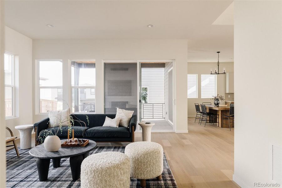 Furnished interior view inside a new home in Lyric at Ridgegate, Lone Tree (Image 27).