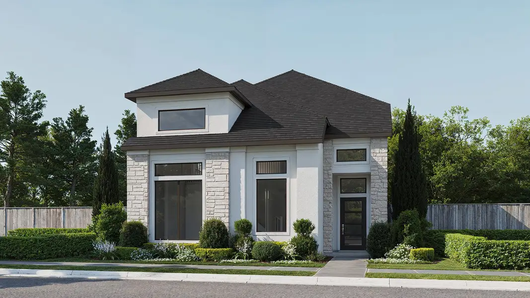 Representative exterior photo of a completed home built from the 2338W by Perry Homes in The Parks At Wilson Creek 40', Celina, TX (Image 5). Representative exterior photo of a completed home built from the 2338W by Perry Homes in The Parks At Wilson Creek 40', Celina, TX (Image 5).