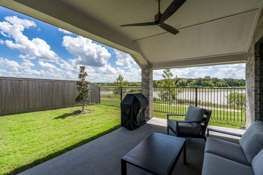 The extended and covered back patio is extremely large at 21' by 20' and a perfect spot for an outdoor kitchen. The extended and covered back patio is extremely large at 21' by 20' and a perfect spot for an outdoor kitchen.