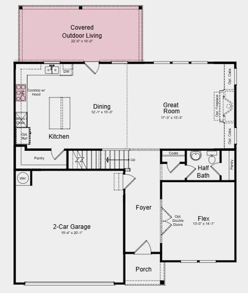 2D floor plan layout of this home in Auburn Glen, Dacula, GA (Image 4).