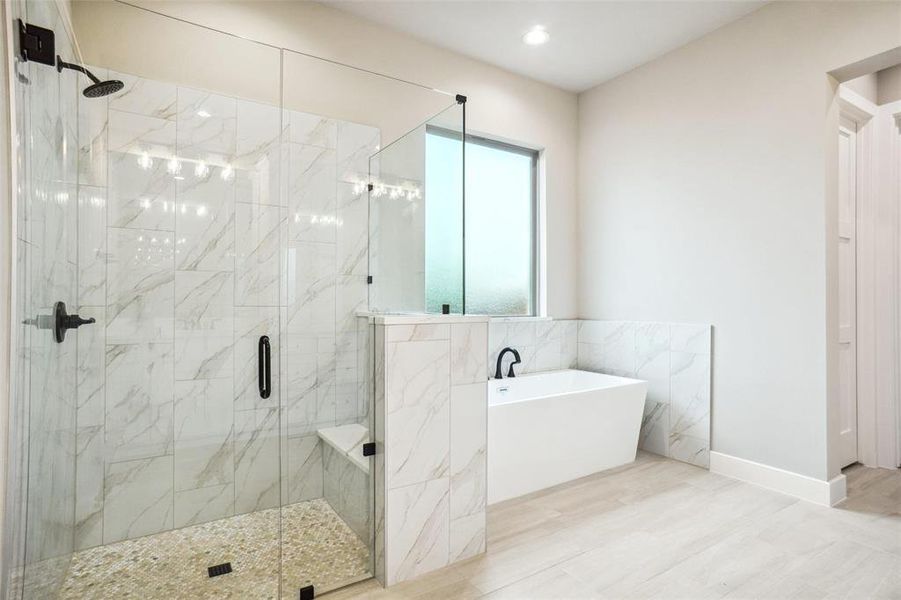 Love the tile work and spa like feel of this bath! Love the tile work and spa like feel of this bath!
