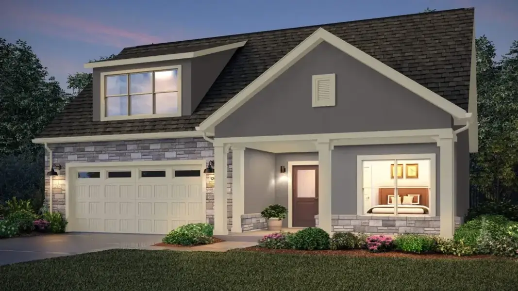 Representative exterior photo of a completed home built from the Promenade by Eastman Homes in The Courtyards at Lupton Village, Fort Lupton, CO (Image 20).