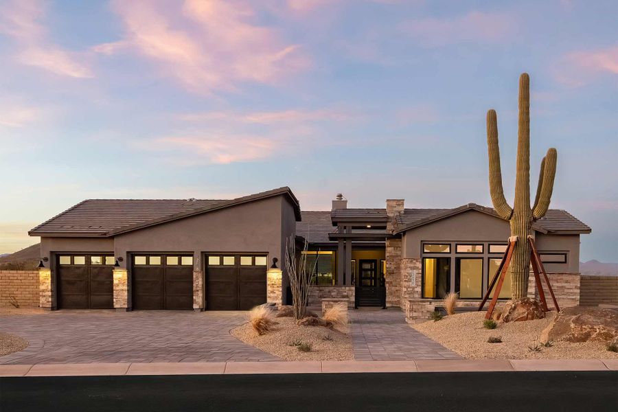 Representative exterior photo of a completed home built from the The Carefree by David Weekley Homes in Preserve Ranch, Scottsdale, AZ (Image 4).