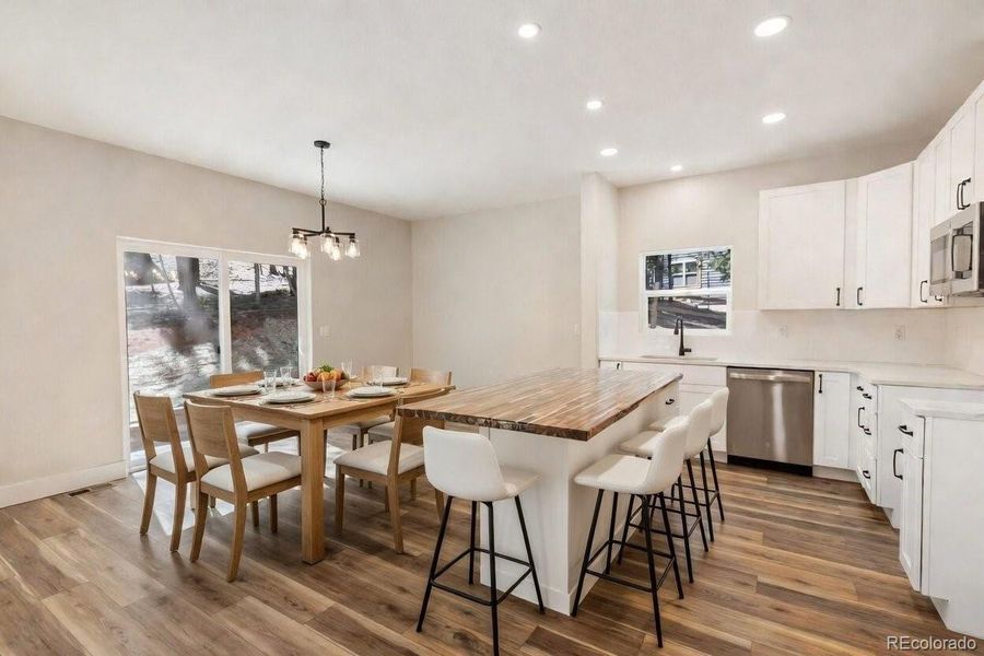 Virtually Staged Kitchen and Dining Room