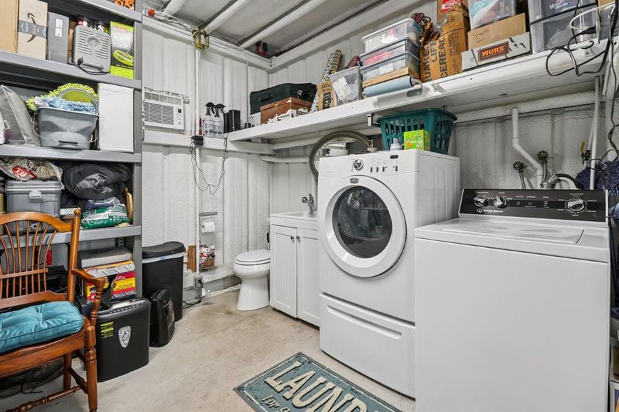 Separate laundry building with half bath Separate laundry building with half bath