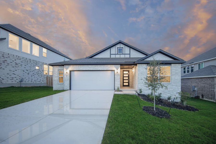 Representative exterior photo of a completed home built from the Morgan by Chesmar Homes in Alsatian Oaks, Castroville, TX (Image 2). Representative exterior photo of a completed home built from the Morgan by Chesmar Homes in Alsatian Oaks, Castroville, TX (Image 2).