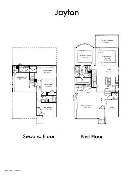 2D floor plan layout of this home in Mavera, Conroe, TX (Image 3).
