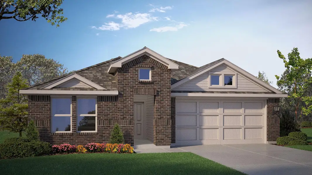 Representative exterior photo of a completed home built from the Lakeway by D.R. Horton in Eagle Creek, Denton, TX (Image 2). Representative exterior photo of a completed home built from the Lakeway by D.R. Horton in Eagle Creek, Denton, TX (Image 2).