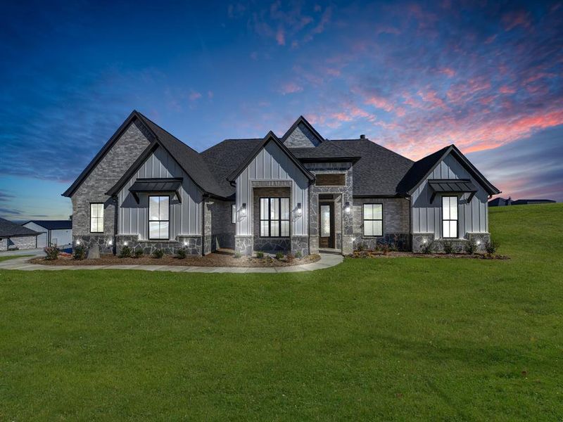 Front exterior of a new home in , Weatherford, TX, highlighting curb appeal (Image 1).