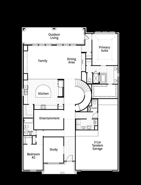 2D floor plan layout for the Telford by Highland Homes in Woodforest 60s, Montgomery, TX (Image 6).