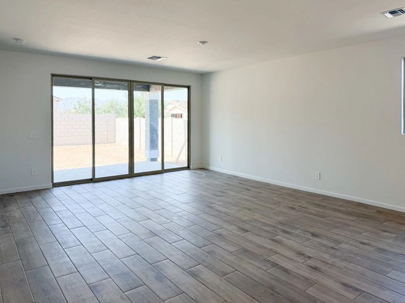 Great room with 4 panel slider Great room with 4 panel slider