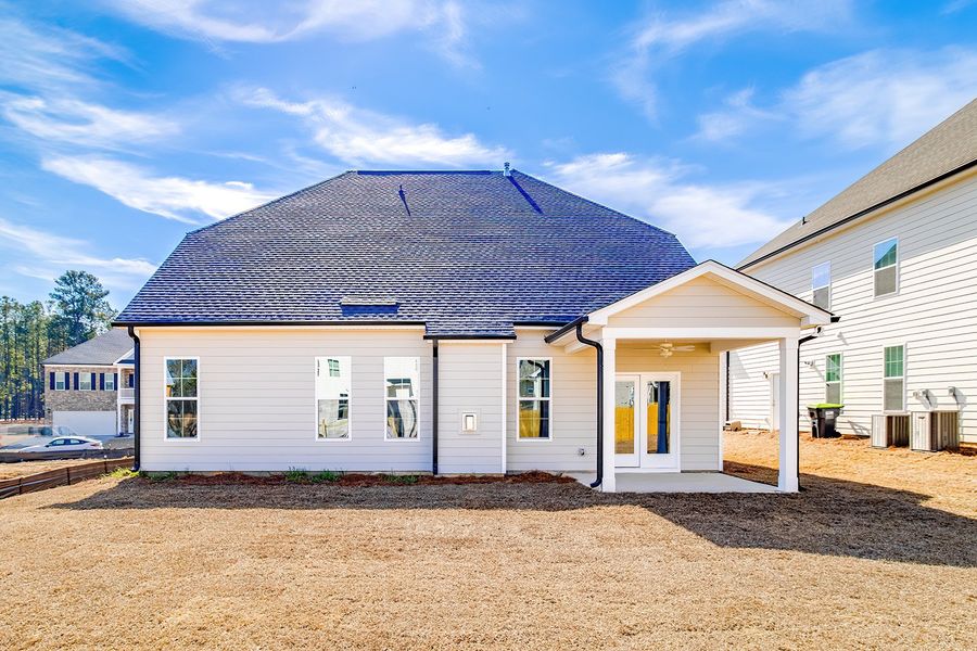 Exterior details and patio area of a home in Pebble Branch, Chapin (Image 22).