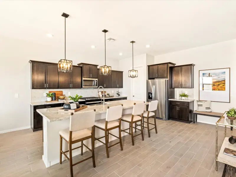 Furnished interior view inside a new home in Mountain View Estates Signature Series, Buckeye (Image 2). Furnished interior view inside a new home in Mountain View Estates Signature Series, Buckeye (Image 2).