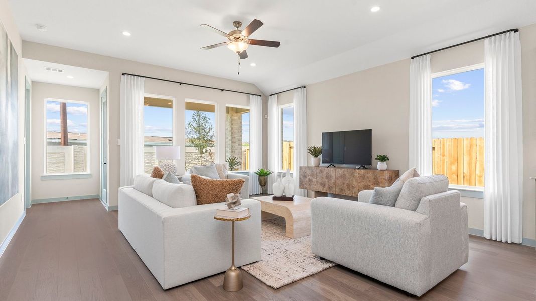 Furnished interior in a model home at Davis Harbor in League City (Image 18).