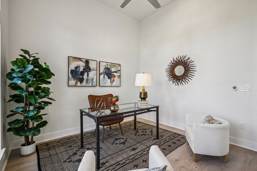 Furnished interior view inside a new home in Sauls Ranch, Round Rock (Image 42).