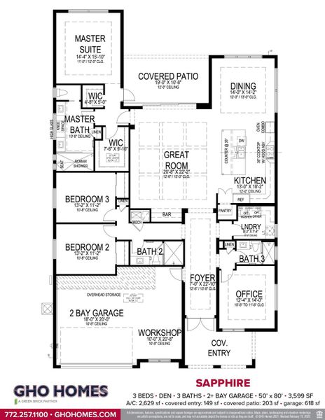 2D floor plan layout for the Sapphire by GHO Homes in Seaglass, Vero Beach, FL (Image 30). 2D floor plan layout for the Sapphire by GHO Homes in Seaglass, Vero Beach, FL (Image 30).