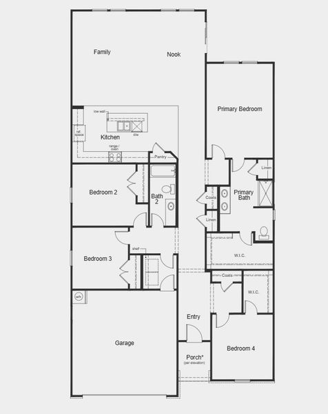 2D floor plan layout for the Plan 2239 by KB Home in Midland Crossing, Midland, NC (Image 3).