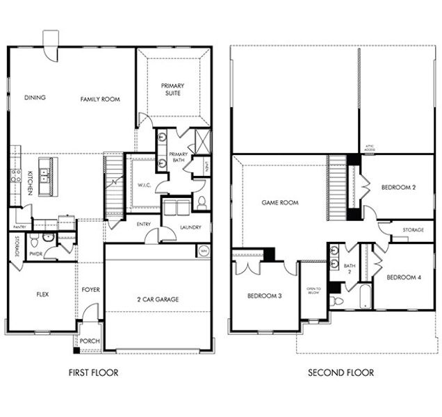 2D floor plan layout of this home in Legendary Trails - Classic Series, Cibolo, TX (Image 4).