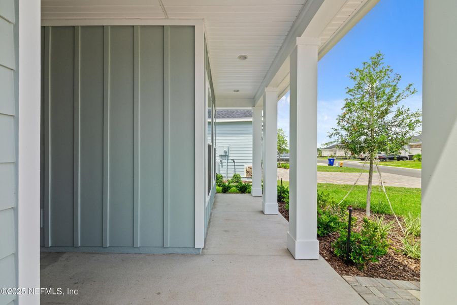 Exterior details and patio area of a home in Silver Landing at SilverLeaf, St. Augustine (Image 3). Exterior details and patio area of a home in Silver Landing at SilverLeaf, St. Augustine (Image 3).