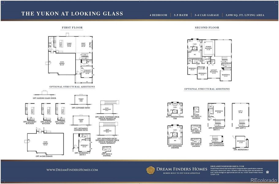 2D floor plan layout of this home in The Reserve at Looking Glass, Parker, CO (Image 5).