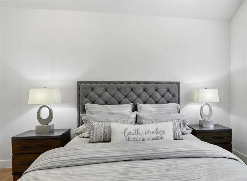 Tufted fabric headboard with nailhead trim Tufted fabric headboard with nailhead trim