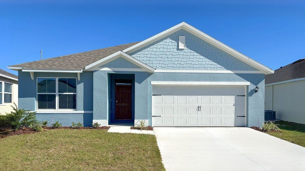 Representative exterior photo of a completed home built from the ARIA by D.R. Horton in Gardenside at Ormond Station, Ormond Beach, FL (Image 1).